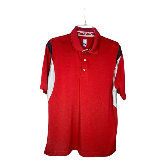 PGA Tour Other - 🌟3 for $25🌟 PGA Tour Men’s Red/Gray/Black Polo Shirt with Classic Collar SZ L